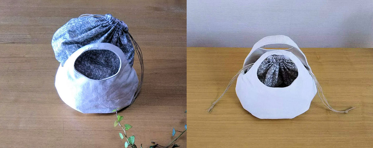 kororinの中に海のくり巾着が入る